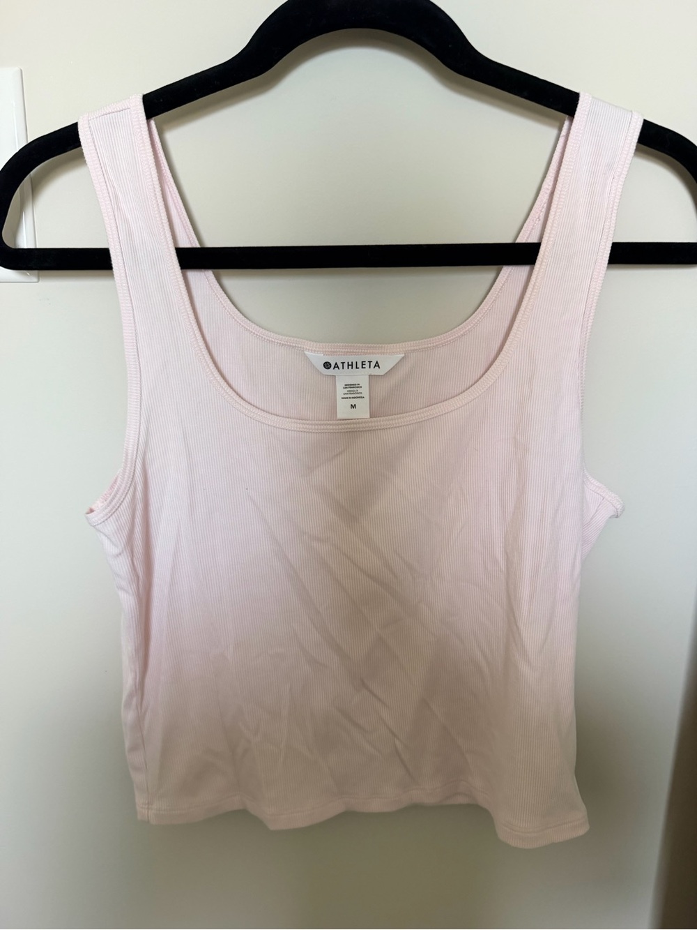 Athleta Pale Pink Ribbed Scoop Tank